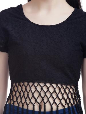 fringe lace trim detail tops - 10578300 - Standard Image - 4