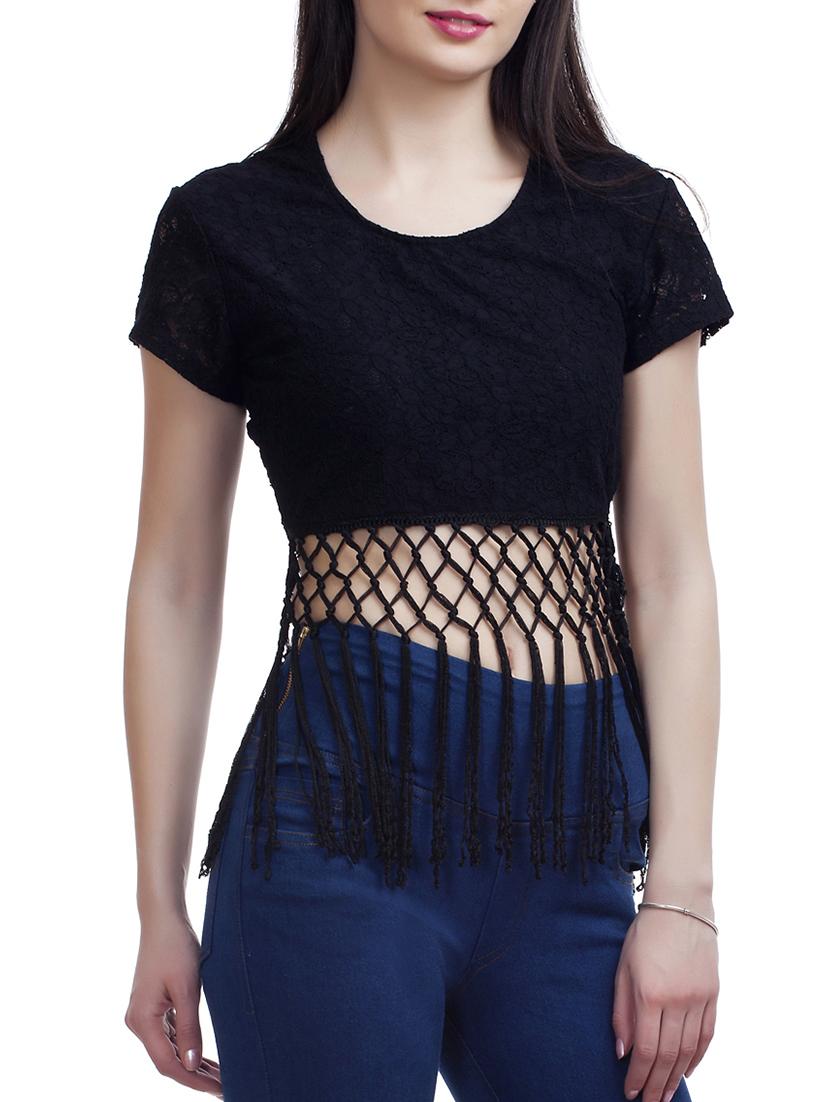 fringe lace trim detail tops - 10578300 - Zoom Image - 2