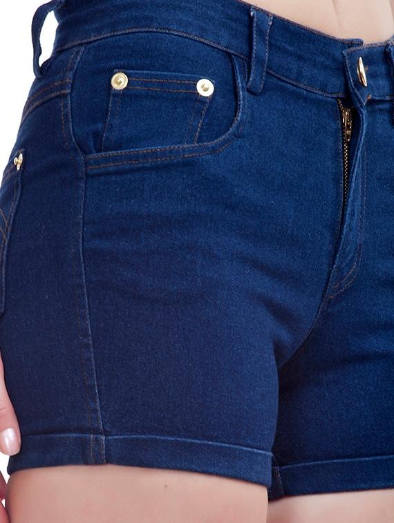 peptrends blue denim lycra shorts - 10578306 - Zoom Image - 4