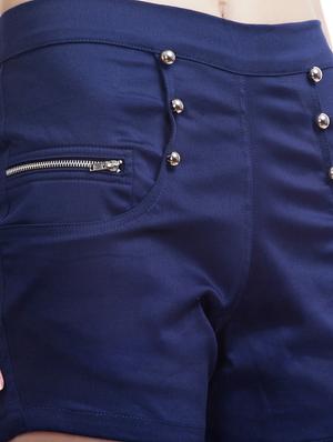 peptrends blue cotton lycra shorts - 10578307 - Standard Image - 4