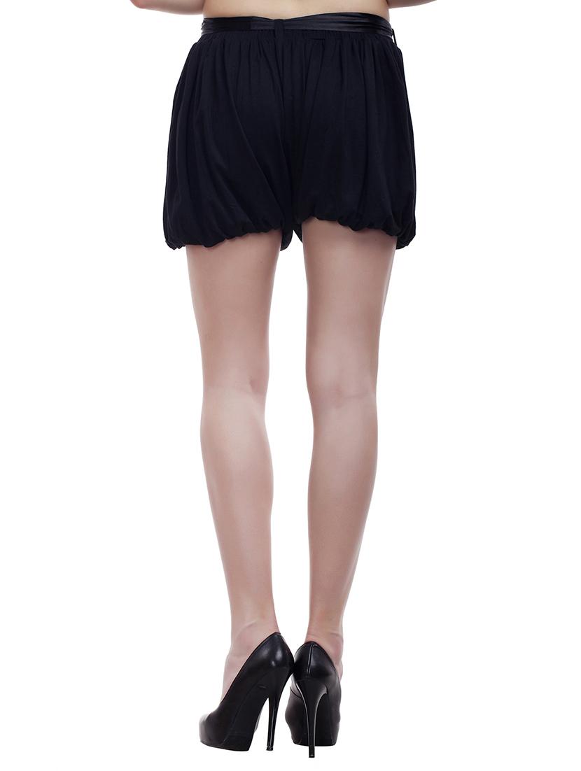 peptrends black viscose shorts - 10578308 - Zoom Image - 3