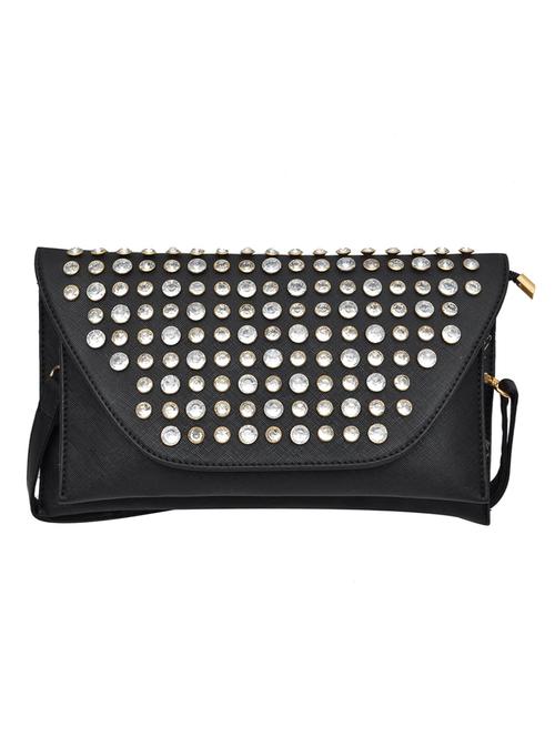 black leatherette sling bag - 10580609 - Standard Image - 1