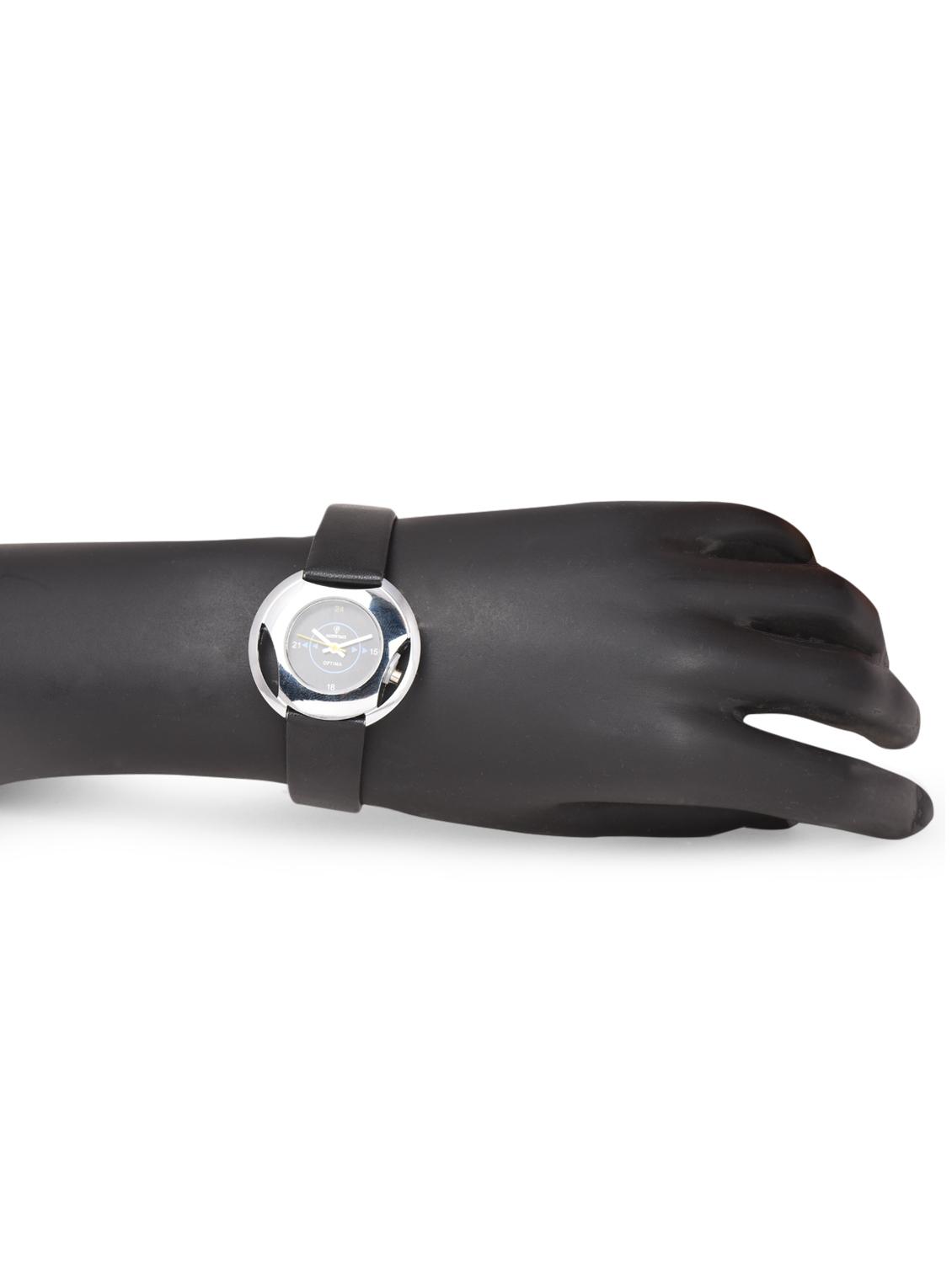 round dial black plain strap watch - 1058431 - Zoom Image - 4