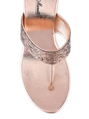 gold leatherette wedge - 10590057 - Standard Image - 4