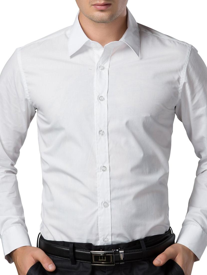 solid white cotton formal shirt - 10605312 - Zoom Image - 1