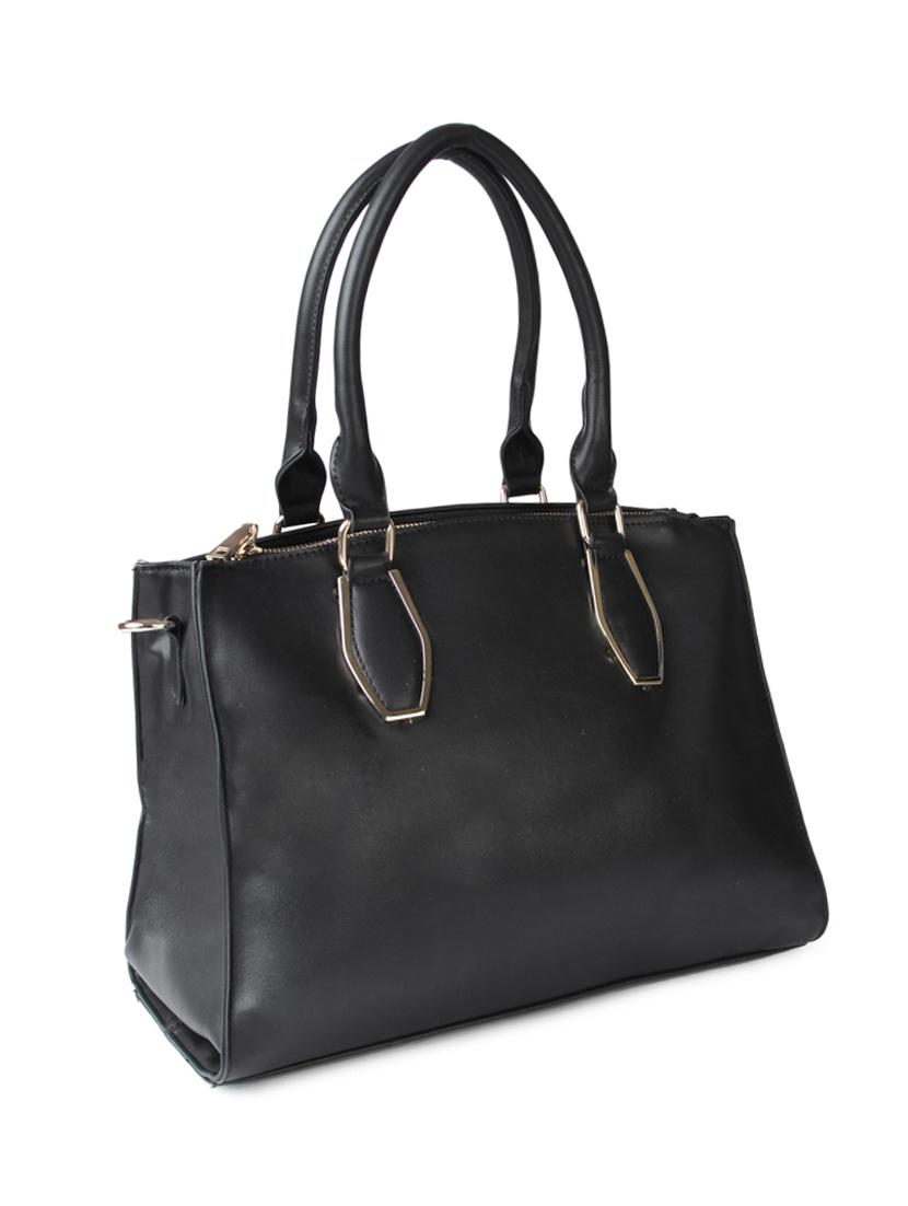 black leatherette handbag - 10606370 - Zoom Image - 4
