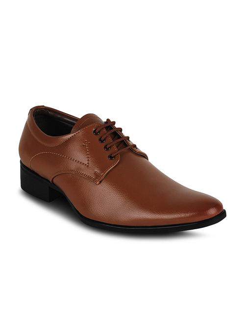 brown leatherette formal shoes - 10606457 - Very Small Image - 1