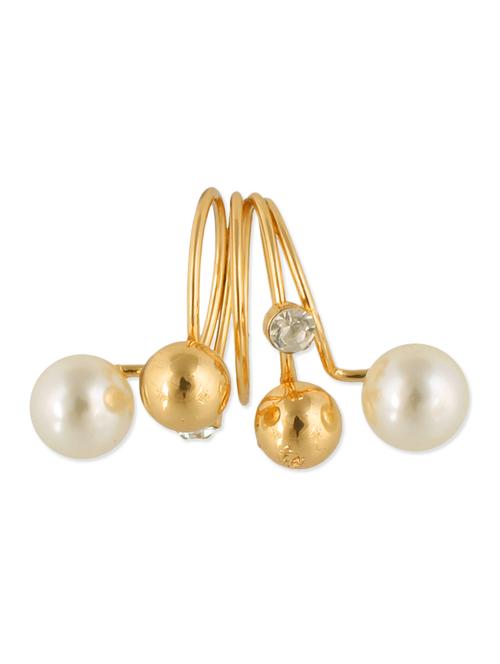 white & golden metal alloy ring - 10607306 - Very Small Image - 1