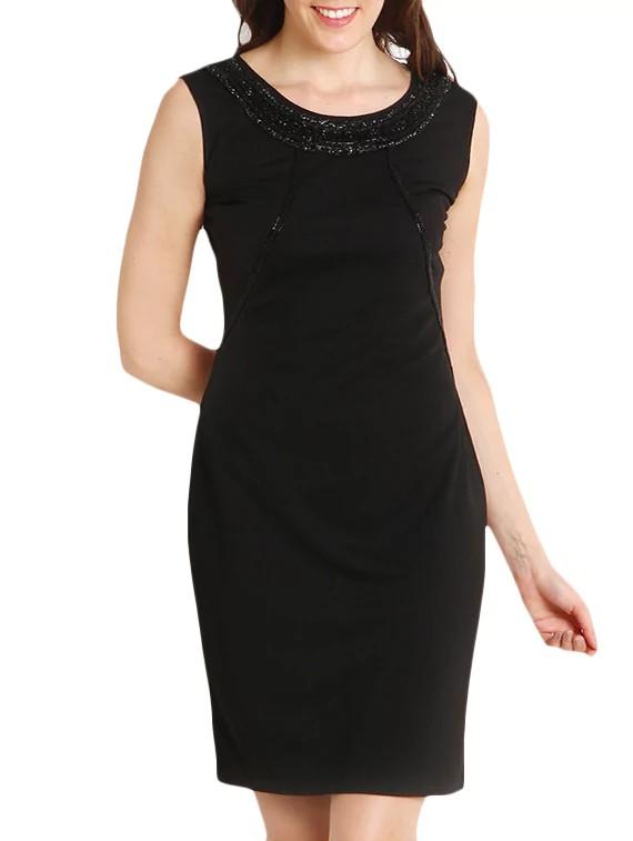 black polyester blend dress