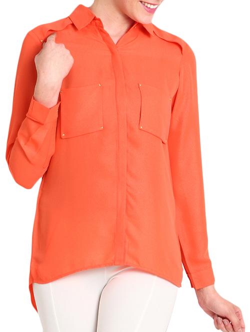 orange georgette shirt - 10626606 - Very Small Image - 1
