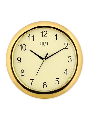 Solar Goldy Round 11 inch Plastic Wall Clock - Gold - 10630757 - Very Small Image - 1