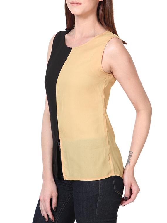 front slit color block top - 1063798 - Zoom Image - 2