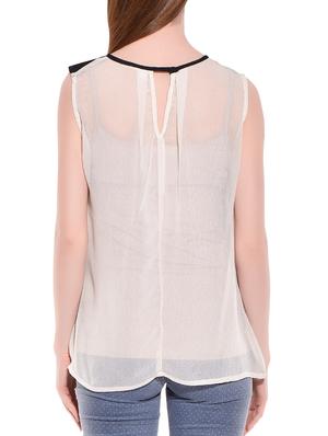 white, black polyester regular top - 10645212 - Standard Image - 3