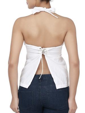 white cotton regular top - 10645221 - Standard Image - 3