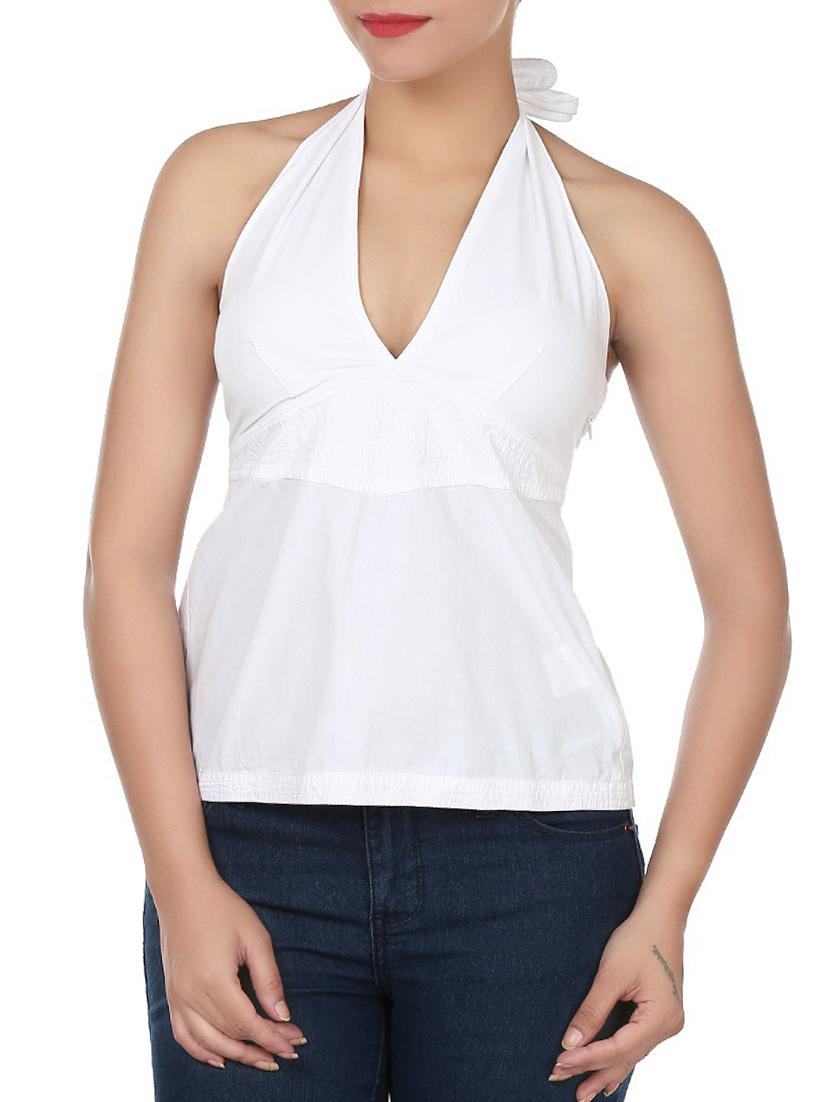 white cotton regular top - 10645221 - Zoom Image - 1