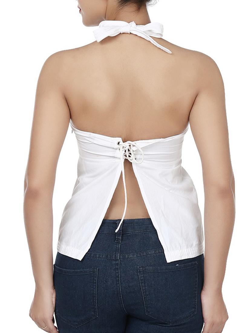 white cotton regular top - 10645221 - Zoom Image - 3
