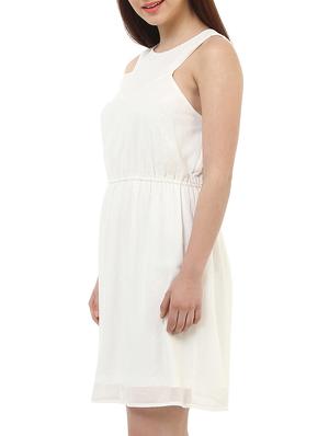 beige polyester aline dress - 10645322 - Standard Image - 2