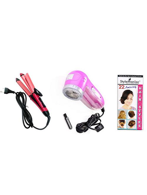 style maniac 2 in 1 hair straightener cum curler & lint roller - 10648886 - Standard Image - 1