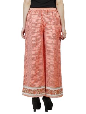 orange chanderi palazzos - 10650723 - Standard Image - 3
