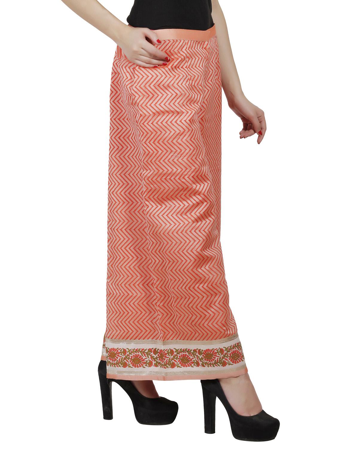 orange chanderi palazzos - 10650723 - Zoom Image - 2