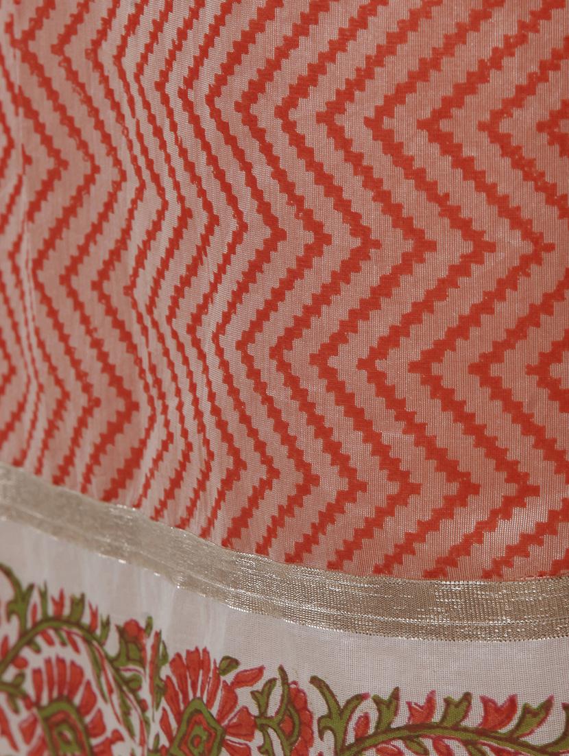 orange chanderi palazzos - 10650723 - Zoom Image - 4