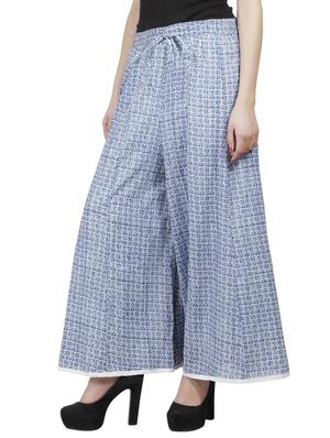 blue chanderi palazzos - 10650745 - Standard Image - 2