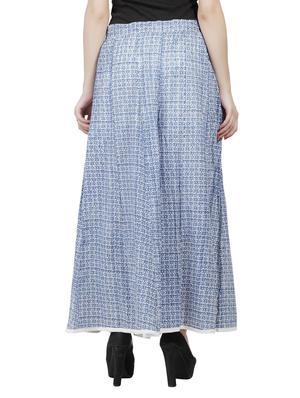 blue chanderi palazzos - 10650745 - Standard Image - 3