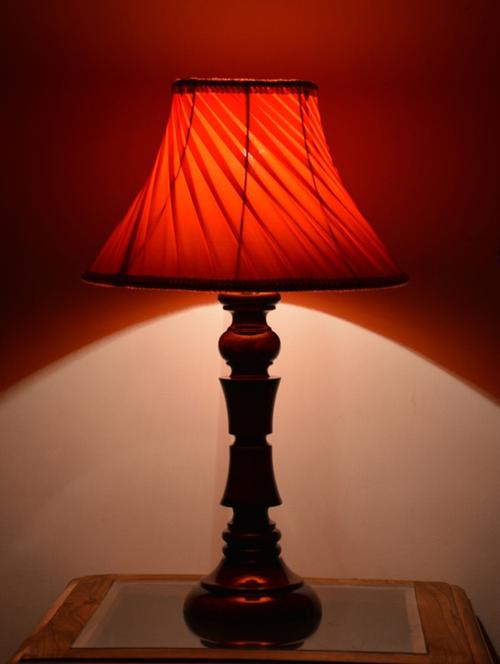 red wooden table lamp - 1065615 - Very Small Image - 1