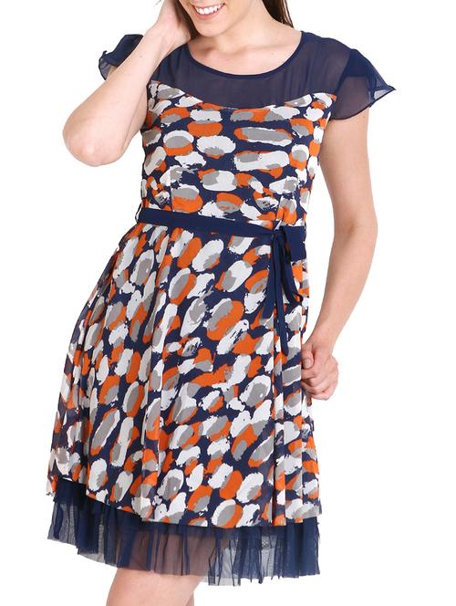 blue printed dress - 10656188 - Standard Image - 1