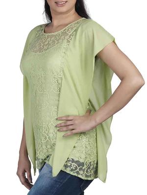 side panel detail lace top - 10656308 - Standard Image - 2