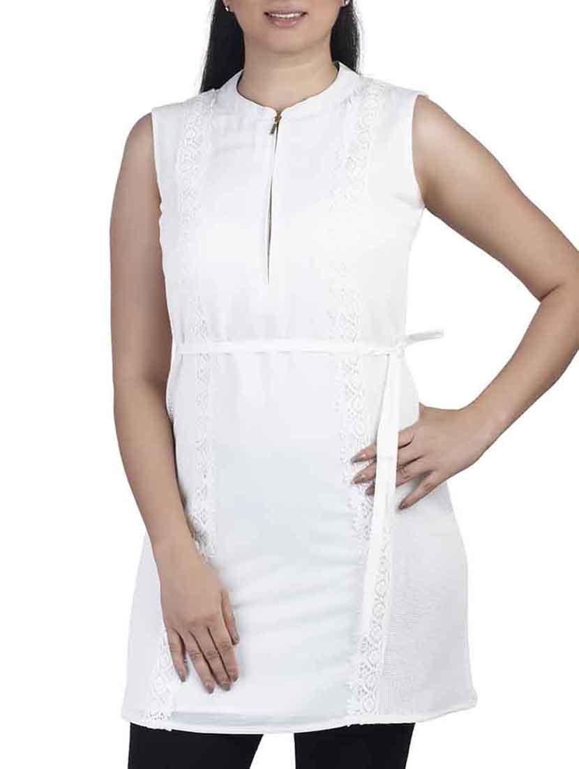 off white crepe tunic - 10656343 - Zoom Image - 1