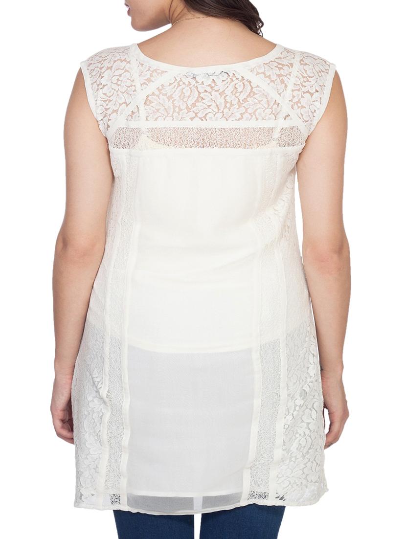 off white georgette tunic - 10656352 - Zoom Image - 3