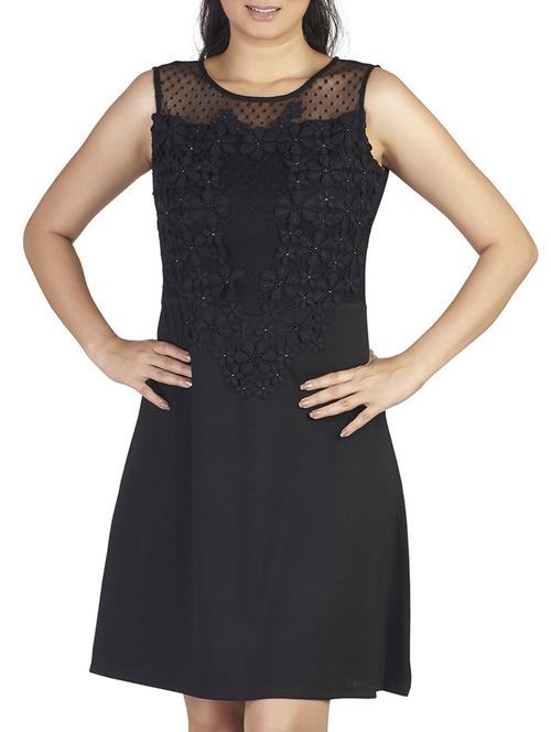 black polyester aline dress - 10656376 - Standard Image - 1