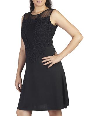 black polyester aline dress - 10656376 - Standard Image - 2