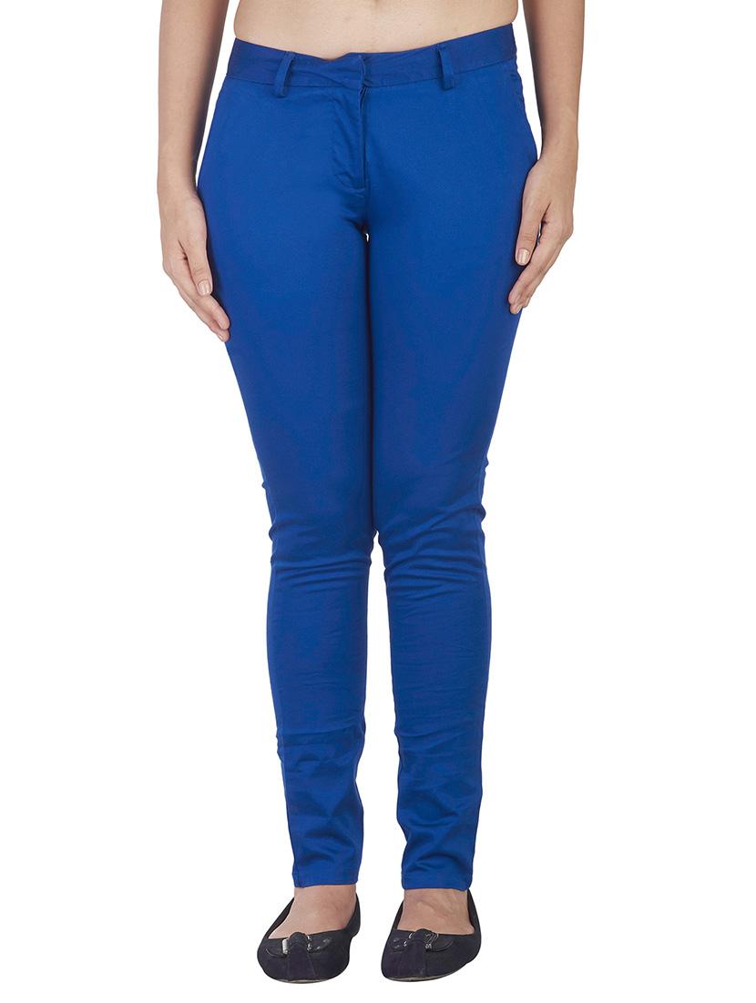 blue cotton chinos trousers - 10656479 - Zoom Image - 1