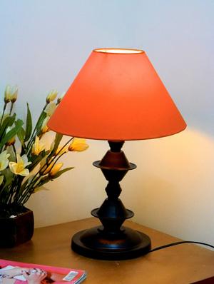 Red Metal And Fabric Table Lamp - 1066902 - Standard Image - 1