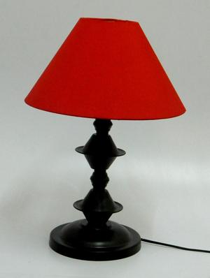 red metal and fabric table lamp - 1066905 - Standard Image - 2