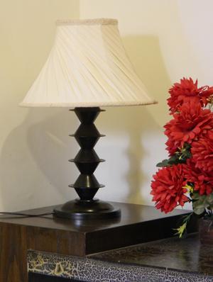 yellow metal and fabric table lamp - 1066957 - Standard Image - 2