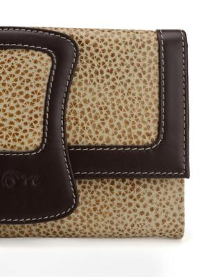 Brown and beige snap button clutch - 10679 - Standard Image - 5
