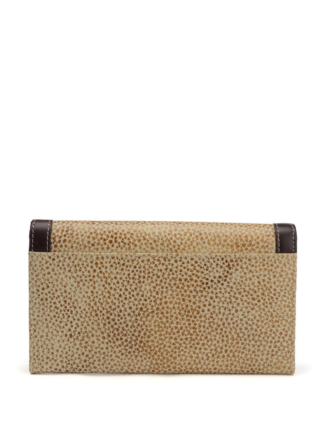 Brown and beige snap button clutch - 10679 - Zoom Image - 3