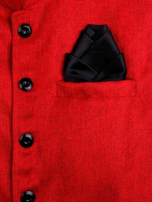 black microfibre pocket square - 10682903 - Standard Image - 2
