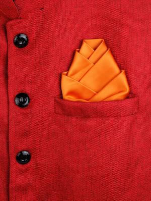orange polyester pocket square - 10682912 - Standard Image - 2