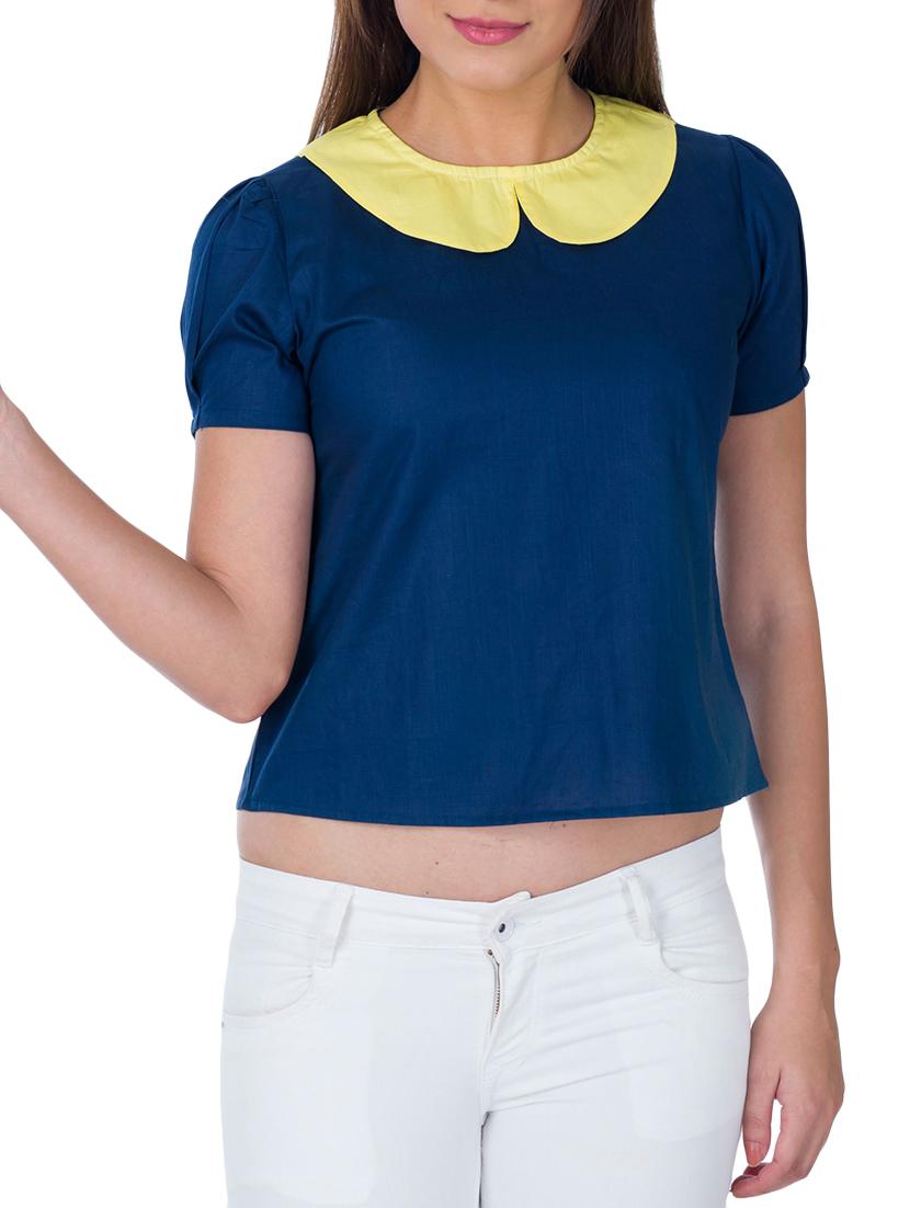 navy blue cotton top - 10698832 - Zoom Image - 1