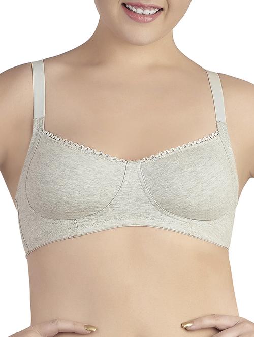 grey cotton balconette bra - 10699023 - Standard Image - 1