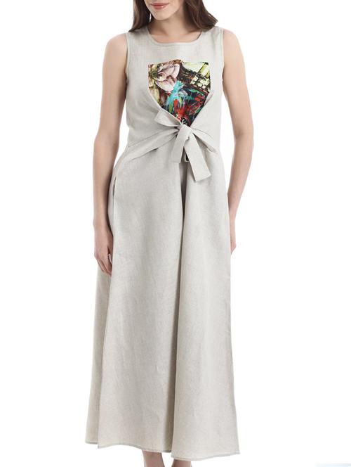 beige linen dress - 10700545 - Standard Image - 1