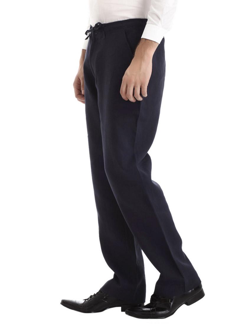 blue linen flat front - 10700946 - Zoom Image - 2