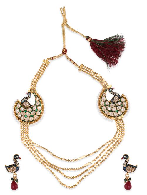 Fasherati Vintage Style Peacock Necklace Set For Women - 10711827 - Very Small Image - 1