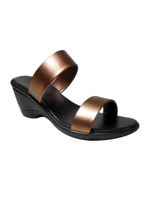 copper faux leather wedge - 10720058 - Very Small Image - 1