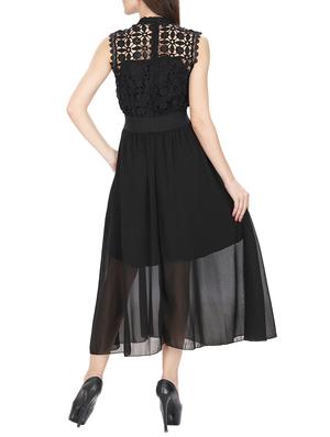 laced detail gathered maxi dress - 10724390 - Standard Image - 3