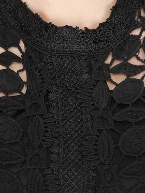 laced detail gathered maxi dress - 10724390 - Standard Image - 4